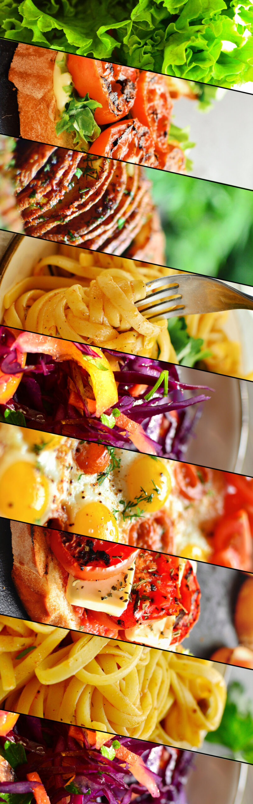 Catering-Buffet mit Pasta, Salaten und Fleisch für eine Firmenfeier